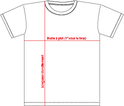 Charte de grandeur Y350 (L-JR et XL-JR)